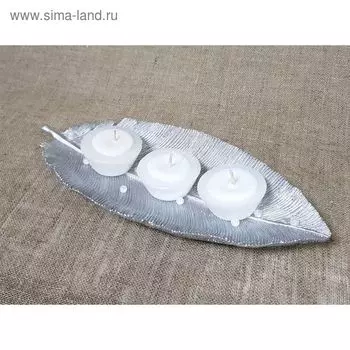 Набор свечей на подставке "Поэзия" серебро