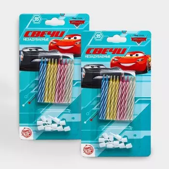 Набор свечей незадуваемые для торта, Тачк, 2 шт