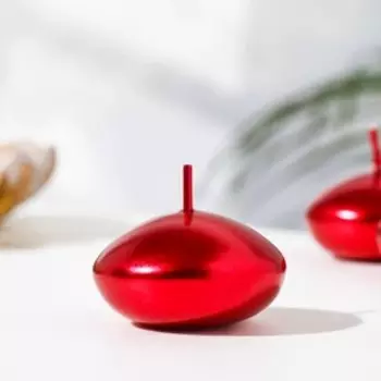 Набор свечей плавающих «Овал», 6 шт., красный металлик, 42 см