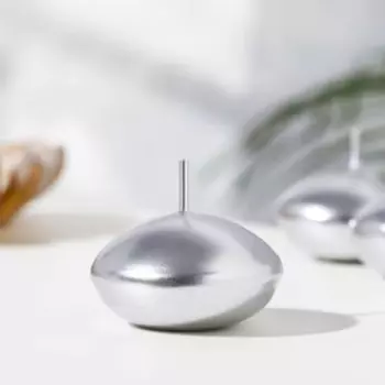 Набор свечей плавающих «Овал», 6 шт., серебристая, 42 см