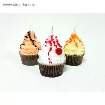 Набор свечей-пирожных "Ручная работа" 3шт/уп