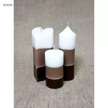 Набор Свечей "Полоска №2"( 68х150,50х155в,52х95) шоколадный