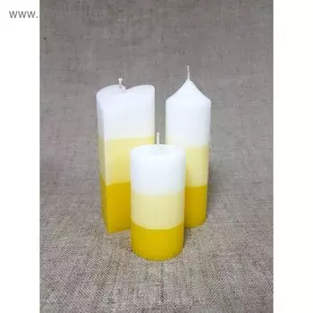 Набор Свечей "Полоска №2"( 68х150,50х155в,52х95) желтый