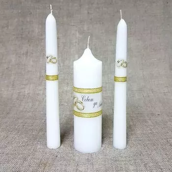 Набор свечей "Свадебный" белый: Родительские свечи 1,8х17,5;Домашний очаг 4х13,5