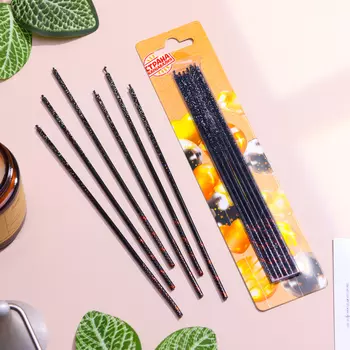 Свечи для торта, 6 штук «Сияние», чёрный, 17 см