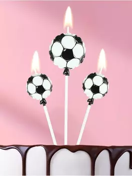 Свечи в торт «Футбольные мячи», 3 шт., на шпажке