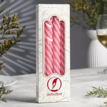 Набор свечей витых, 2.324.5 см, 5 ч, 50 г, 4 шт., светло-розовый