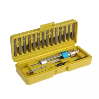 Набор сверл и бит ТУНДРА, с поворотным адаптером «сверло-бита», 20 шт.