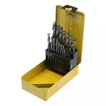 Набор сверл по металлу ТУНДРА, HSS, цилиндрический хвост., 1 - 10 мм (через 0.5 мм), 19 шт.