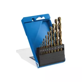 Набор сверл по металлу ЗУБР, Р6М5К5, цилиндрический хвостовик, 1-10 мм, 10 шт, класс А, кейс 96003