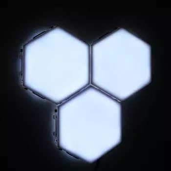 Набор светильников сенсорных "соты" 3 шт, 115х100мм, 6500К, модульные, 12В, с блоком пит.