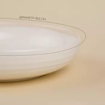 Тарелки глубокие SL Home «Гато», 750 мл, d=18.5 см, набор 2 шт., фарфор, белые