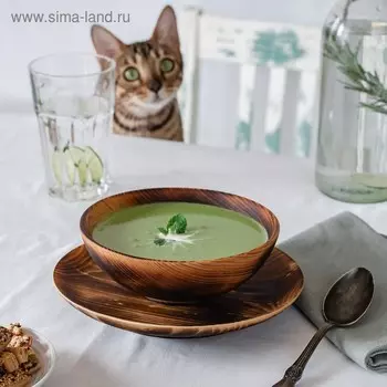 Набор деревянных тарелок Magistro, 2 шт: 202,5 см, 166 см, из цельного кедра, обожжённые