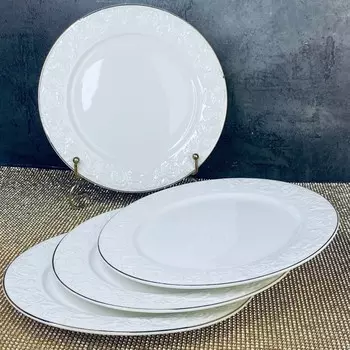 Набор тарелок Lenardi «Белая роза», d=21.5 см, 6 шт