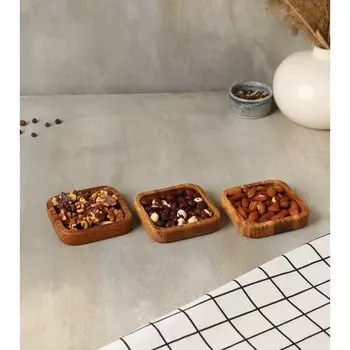 Набор тарелок-подставок Adelica, 3 шт, 10102 см, дуб