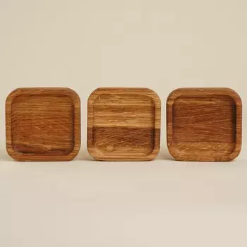 Набор тарелок - подставок SL Home, 10102 см, 3 шт, дуб