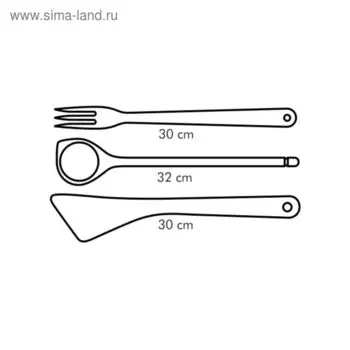 Набор Tescoma Woody, 3 шт: ложка, лопатка, вилка