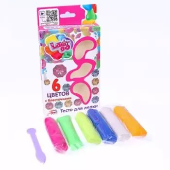 Набор теста для лепки «Ассорти 6 цветов с глитером»