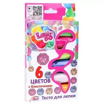 Набор теста для лепки «Ассорти 6 цветов с глитером»