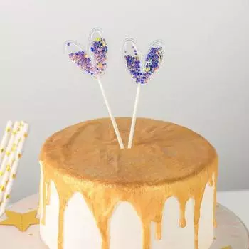 Набор топперов для торта «Конфетти. Сердечко», 2 шт, 127 см