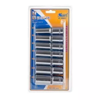 Набор торцевых головок KRAFT KT700311, высоких, 1/2", 6-гр., 10-22 мм, 7 предметов