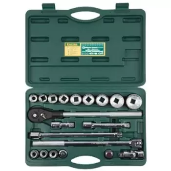 Набор торцевых головок Kraftool 27895-h20_z01, 20 предметов, 17-50 мм, 3/4", CrV/S2