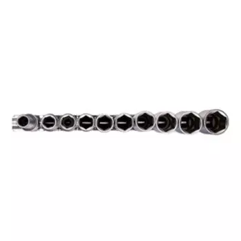 Набор торцевых головок STELS 13603, 1/2", шестигранные, удлиненные, CrV, 10-22 мм, 10 шт.