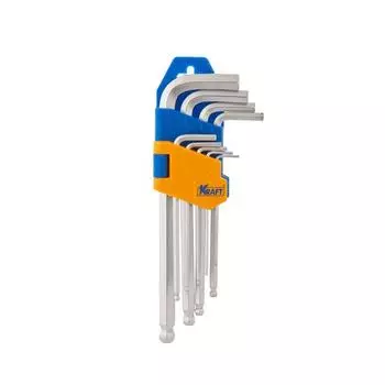 Набор торцевых ключей KRAFT KT 700563, шестигранные, с шаром, 9 штук