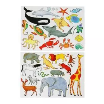 Набор трафаретов для рисования 2 штуки, Koh-I-Noor "Животные" I-IV