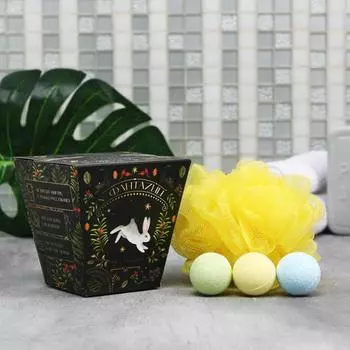 Набор «У фантазий» соль для ванны 6 шт и мочалка.