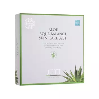 Набор уходовый с алоэ JIGOTT ALOE AQUA BALANCE SKIN CARE 3SET