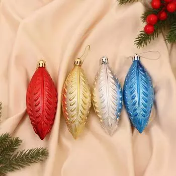 Набор украшений пластик 4 шт "Сосулька ледяная мини" 4,5х11 см микс