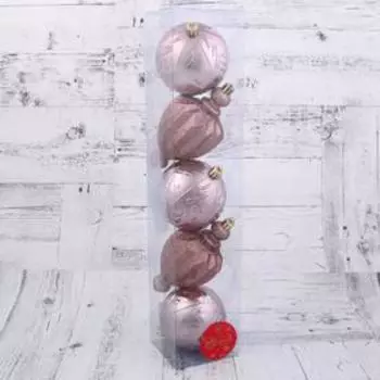 Набор украшений пластик 5 шт "Сказочка" (3 шара d-7,5 см, 2 фонарика)