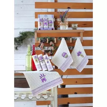 Набор вафельных салфеток Diva Afrodita Ceylin «Лаванда», размер 35x50 см, 3 шт