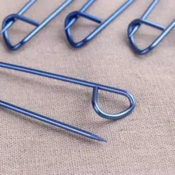 Набор вспомогательных булавок для вязания, 9 см, 5 шт., зелёный