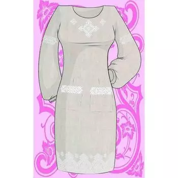 Набор заготовка под вышивку крестом платья «Белый орнамент»