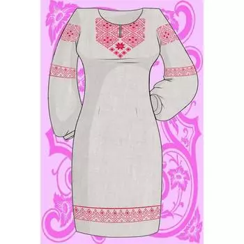 Набор заготовка под вышивку крестом платья «Красный орнамент»