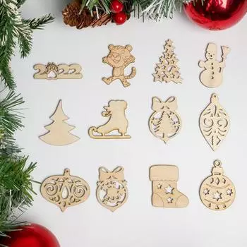Набор заготовок для творчества "Новый год на носу. Тигр", 5х4,5 см, 12 шт.
