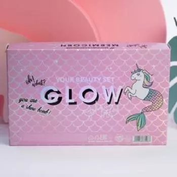 Набор: запечённый хайлайтер и кисть для макияжа Mermicorn Glow