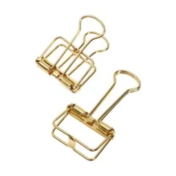 Набор зажимов для бумаг 10 штук, 19 мм, золотистые