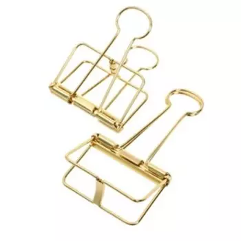 Набор зажимов для бумаг 10 штук, 51 мм, золотистые