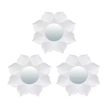 Набор зеркал Qwerty «Бордо», настенные, 3 шт, d=10 см, цвет белый