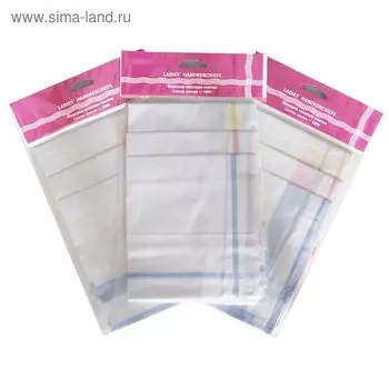 Набор женских носовых платков в пакете ЭТНИКА, Арт.45678(3), 30х30, 3шт х/б