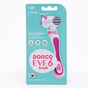 Набор женский Dorco EVE6 1 станок + 2 кассеты, 6 лезвий 3+3