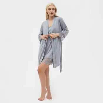 Набор женский (халат, сорочка) KAFTAN, р. 48-50, серый