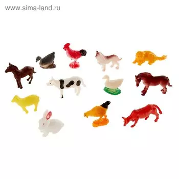 Набор животных «Весёлая ферма», 12 фигурок