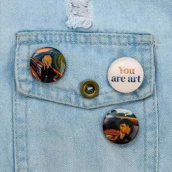 Значки закатные на открытке You are art, d=25 мм