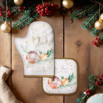 Набор кухонный Этель Еsthetics, варежка 2028 см, прихватка 1919 см, 100% хлопок