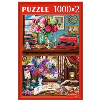 Наборы пазлов 2 в 1 «Натюрморты у окна», 1000 + 1000 элементов