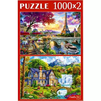 Наборы пазлов 2 в 1 «Прекрасные виды», 1000 + 1000 элементов
